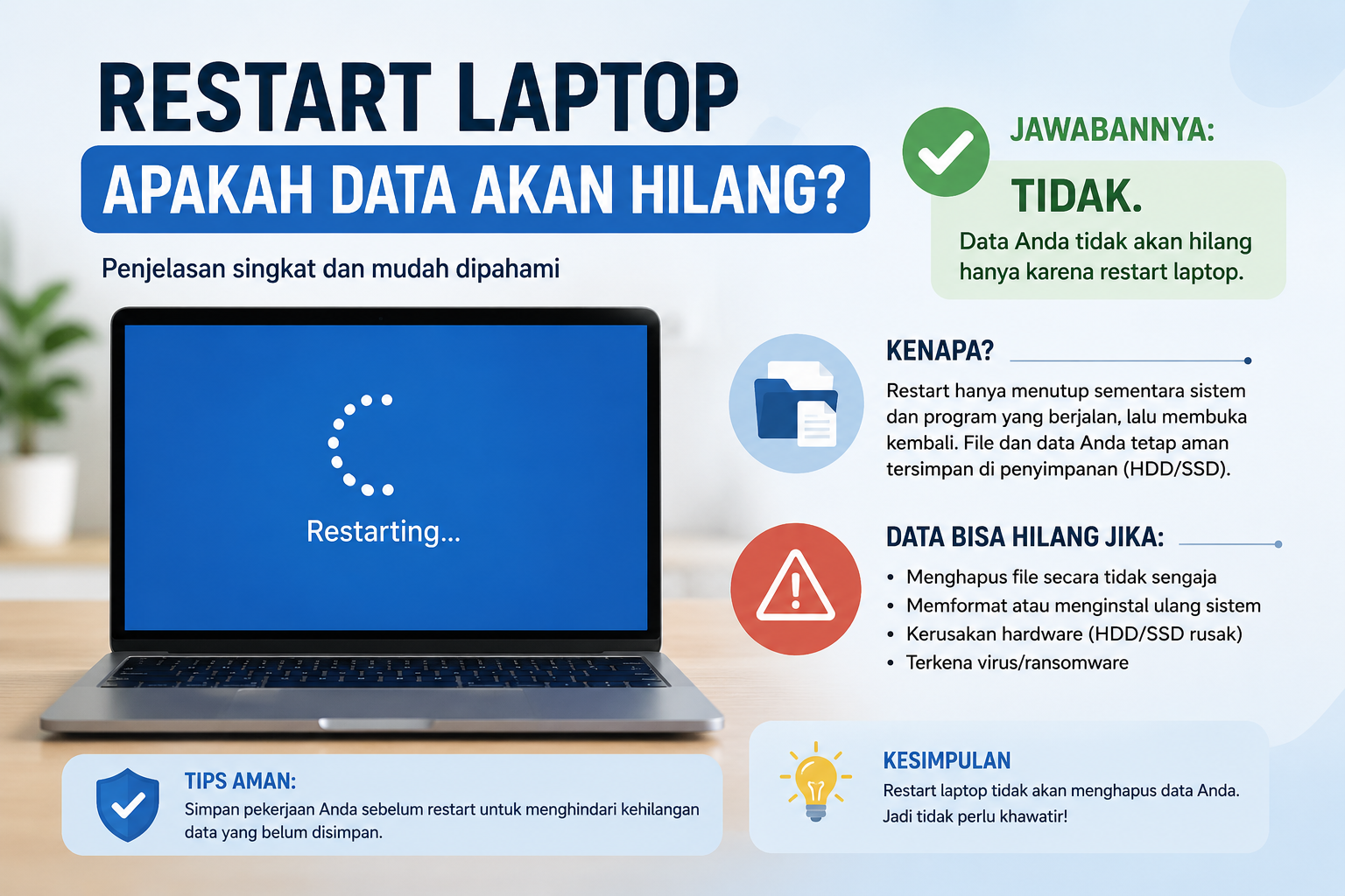 Restart Laptop Apakah Data Akan Hilang
