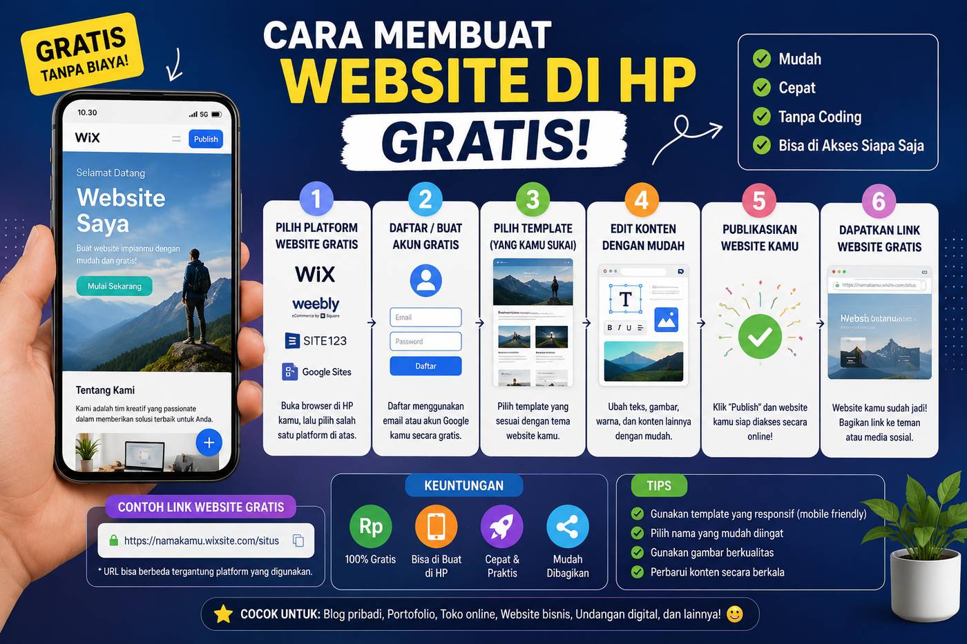Cara Membuat Website Di HP Gratis