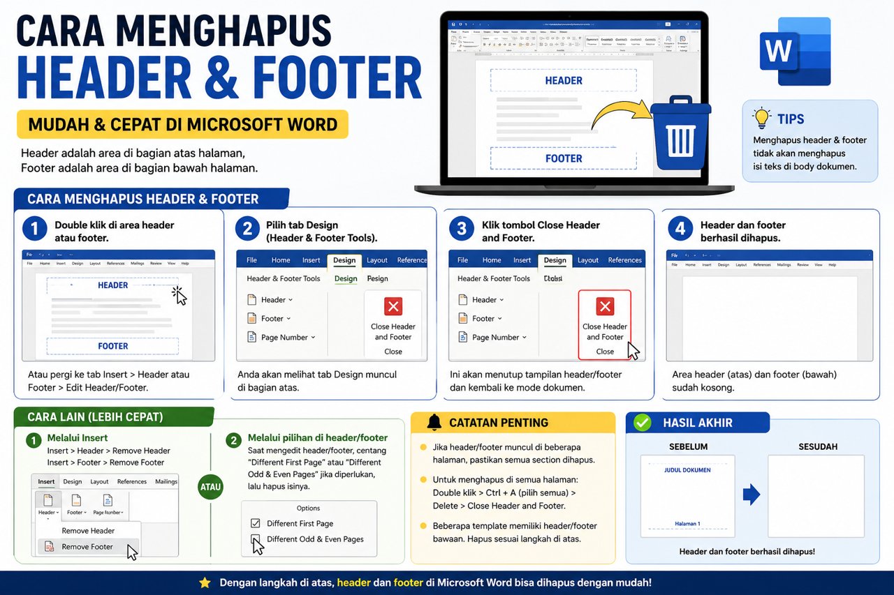Cara Menghapus Header Footer