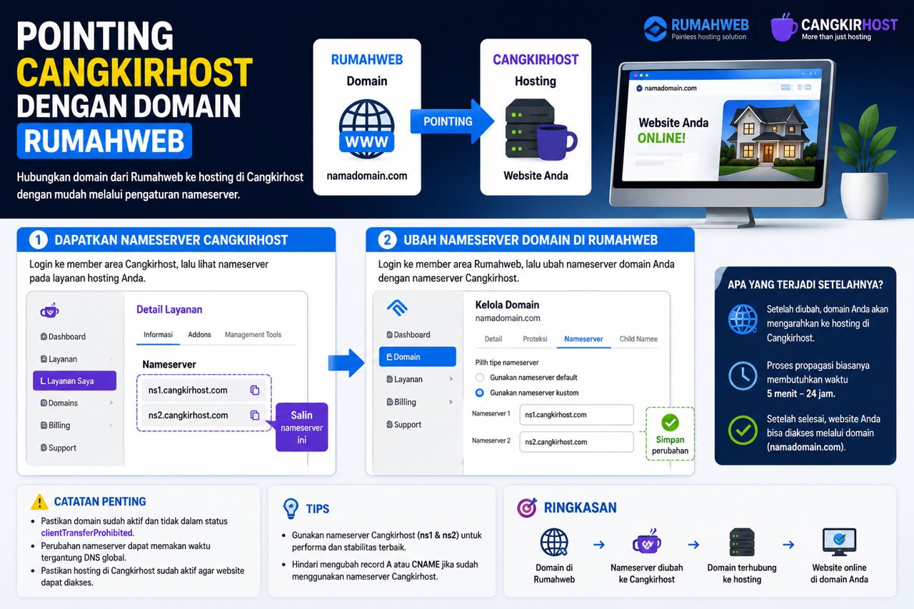 Pointing Cangkirhost Dengan Domain Rumahweb
