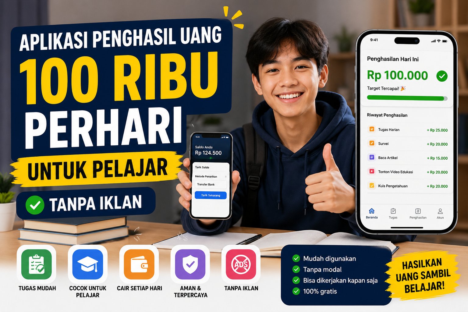 Aplikasi Penghasil Uang 100 Ribu