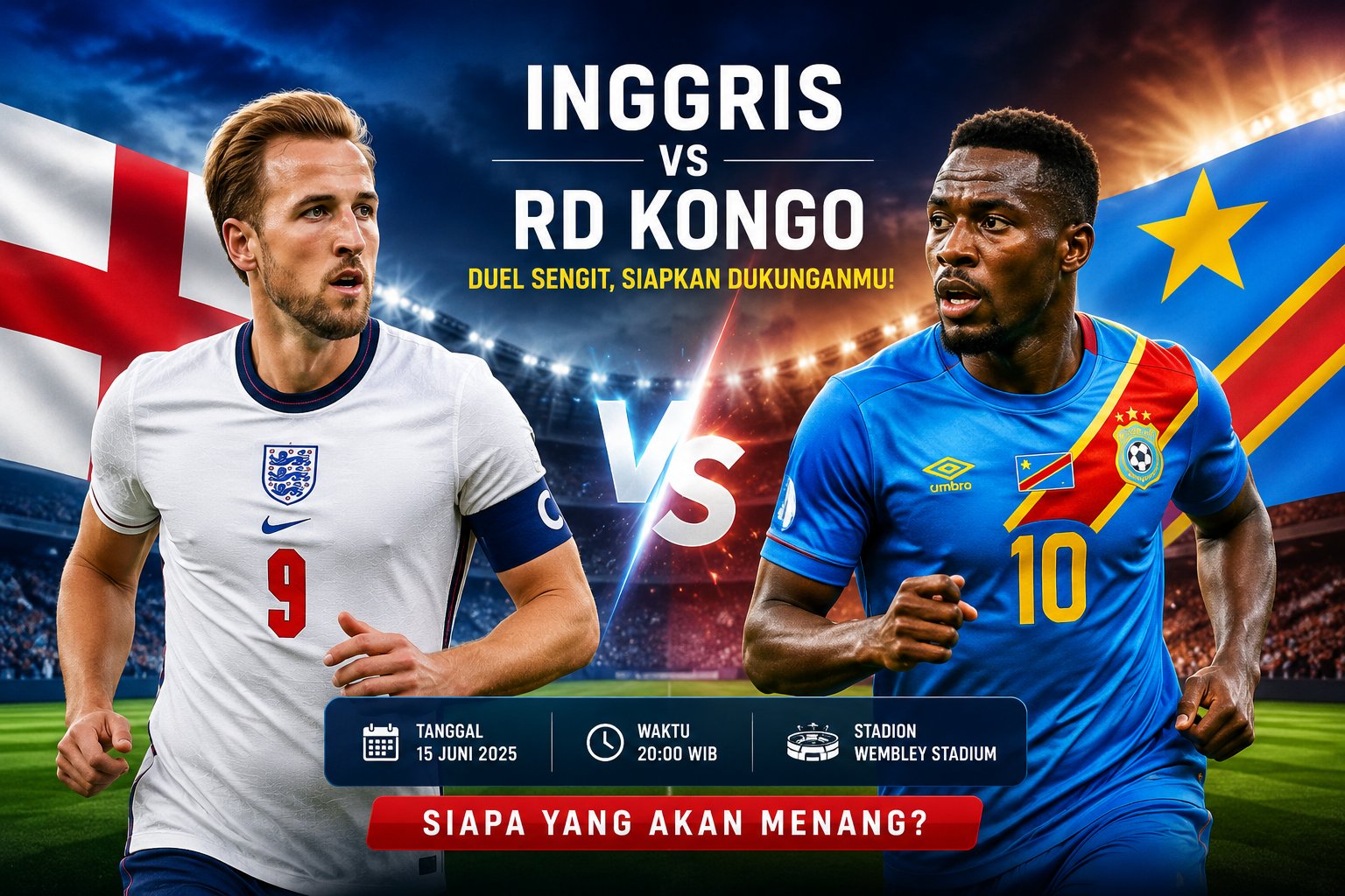 Prediksi Inggris vs Kongo Jadi Laga Panas Dunia