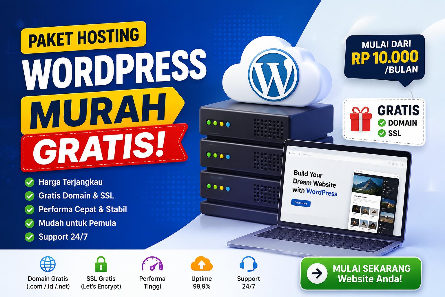 Paket Hosting WordPress Murah Gratis Untuk Website Pemula
