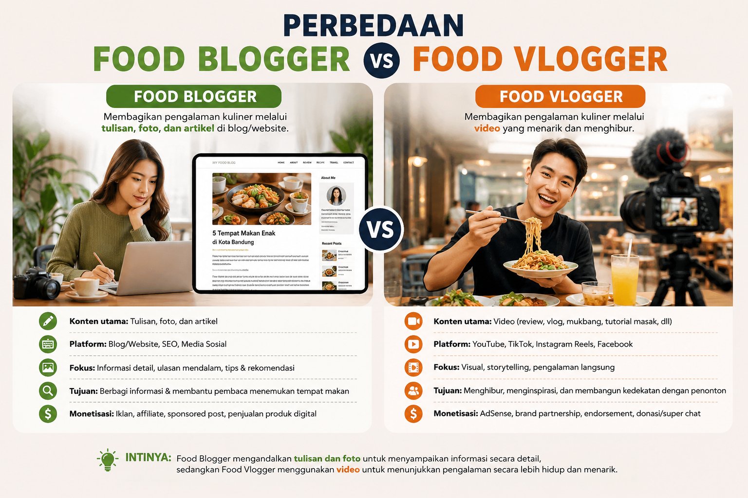 Perbedaan Food Blogger Dan
