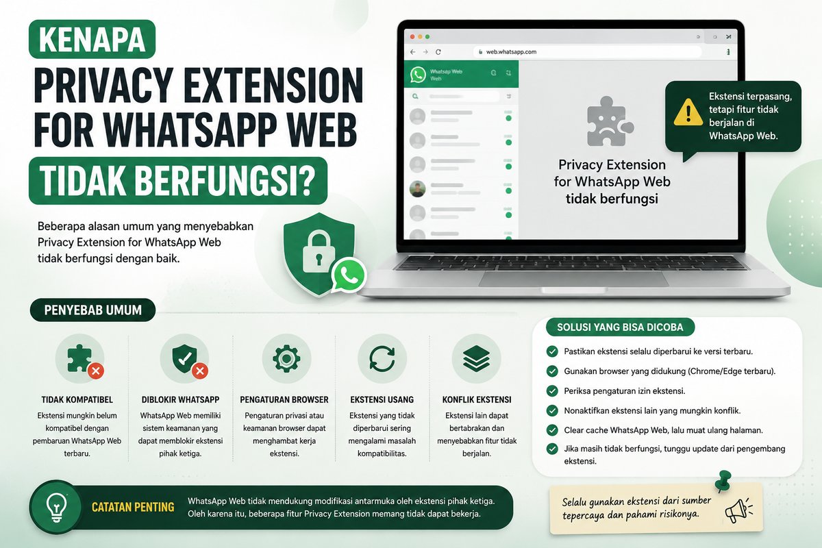 Kenapa Privacy Extension For WhatsApp Web Tidak Berfungsi