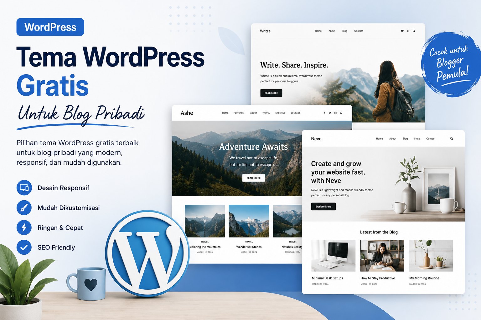 Tema WordPress Gratis Untuk Blog Pribadi Tampil Profesional