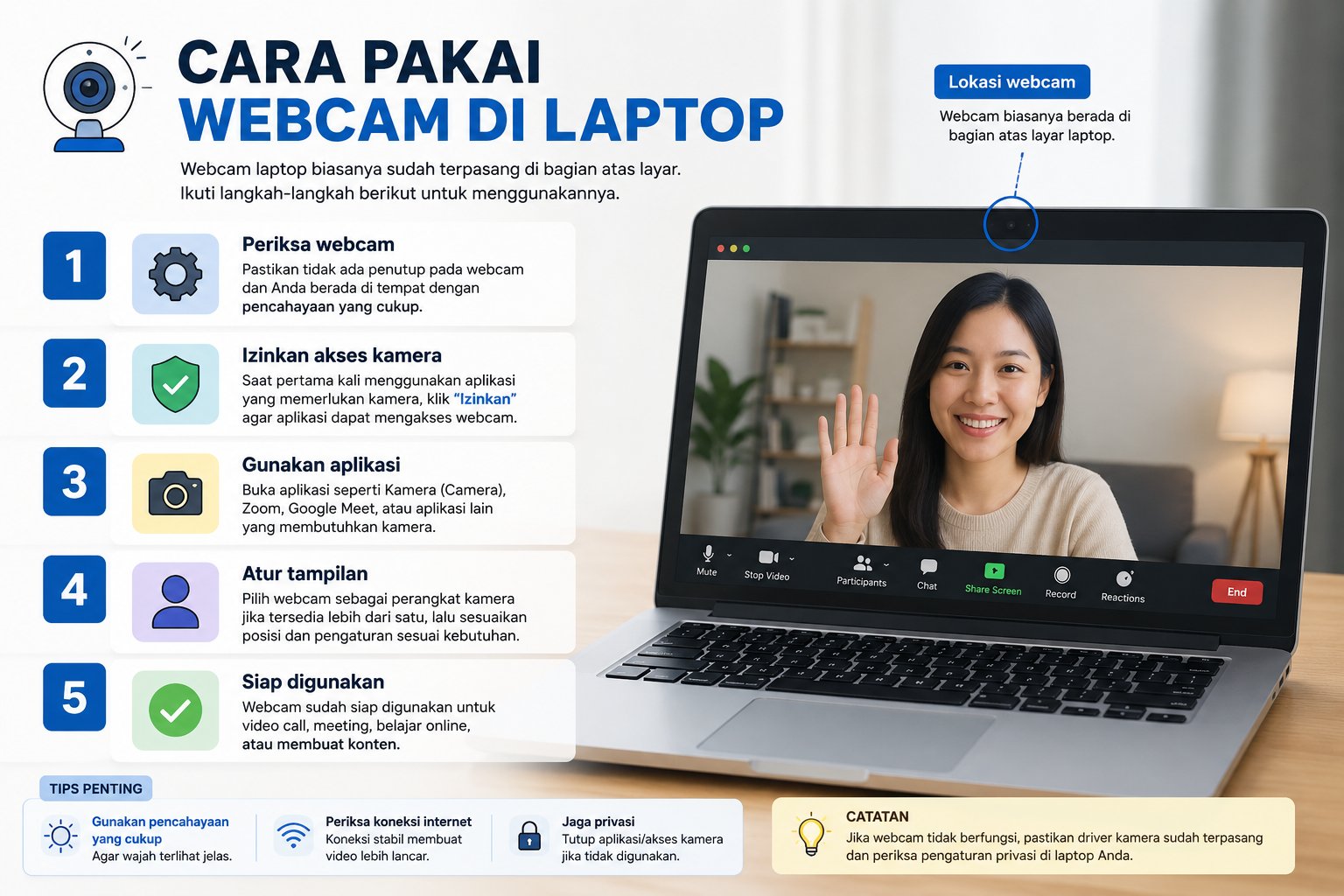 Cara Pakai Webcam Di Laptop Untuk Meeting Dan Belajar