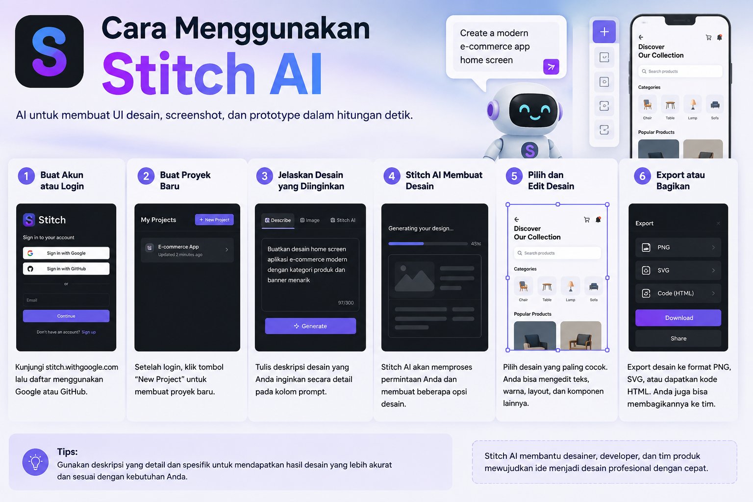Cara Menggunakan Stitch AI Untuk Desain Aplikasi Cepat