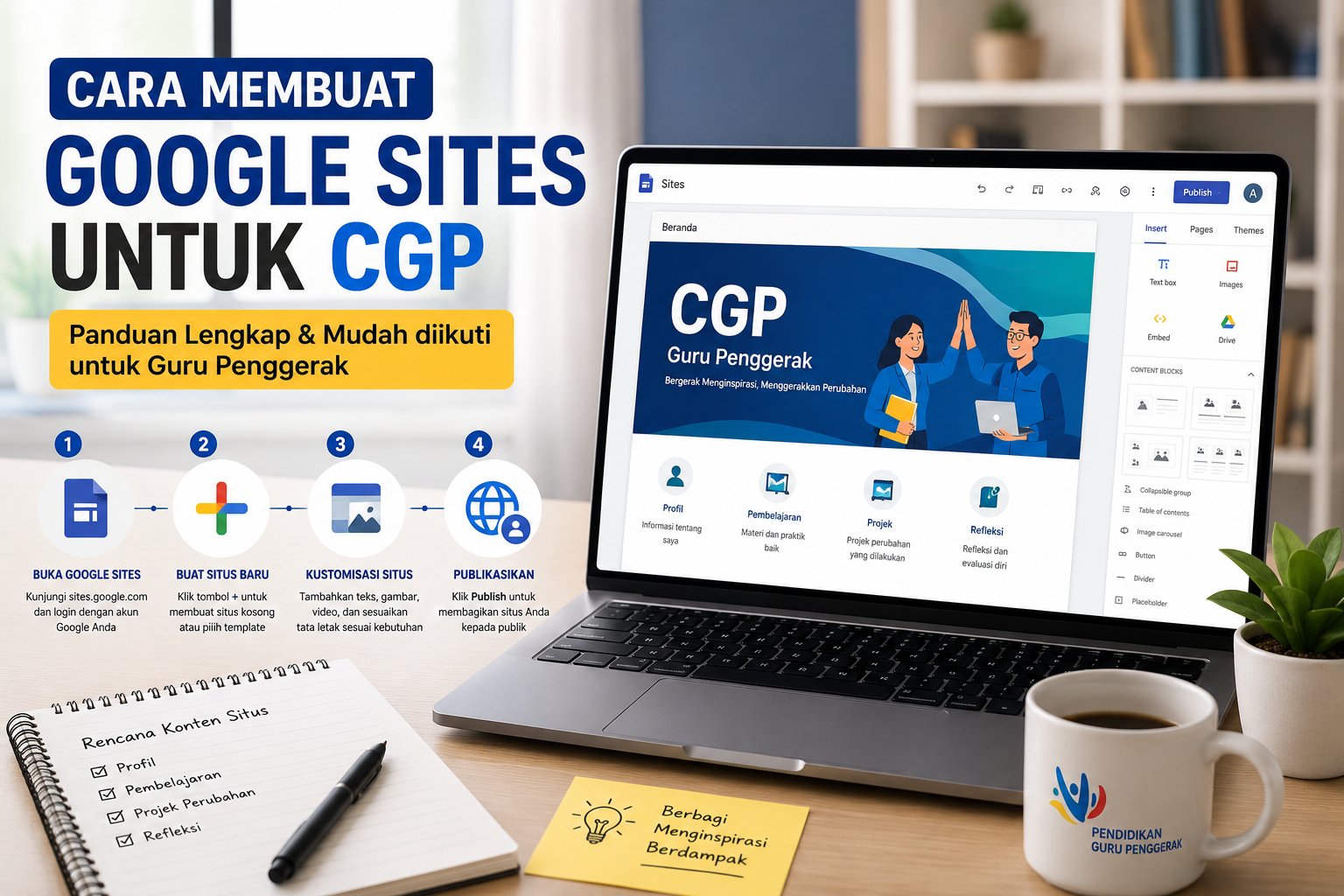Cara Membuat Google Sites Untuk CGP Portofolio Digital