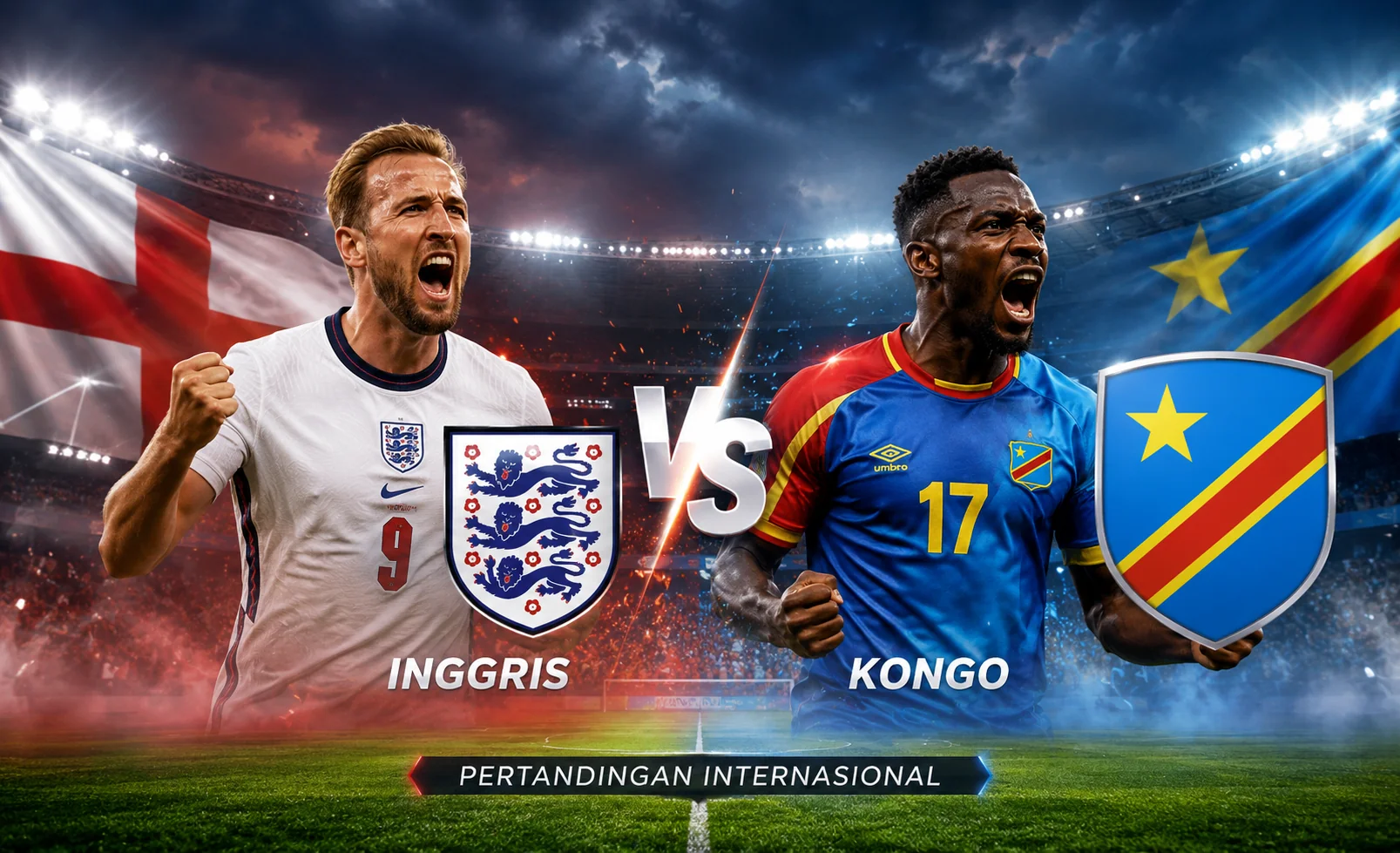 Pertandingan Inggris vs Kongo Jadi Sorotan Dunia