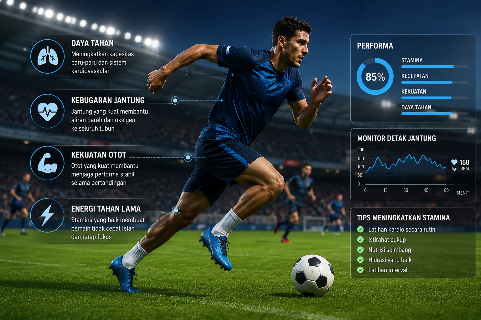 Stamina Pemain Bola Profesional Jadi Performa di Lapangan
