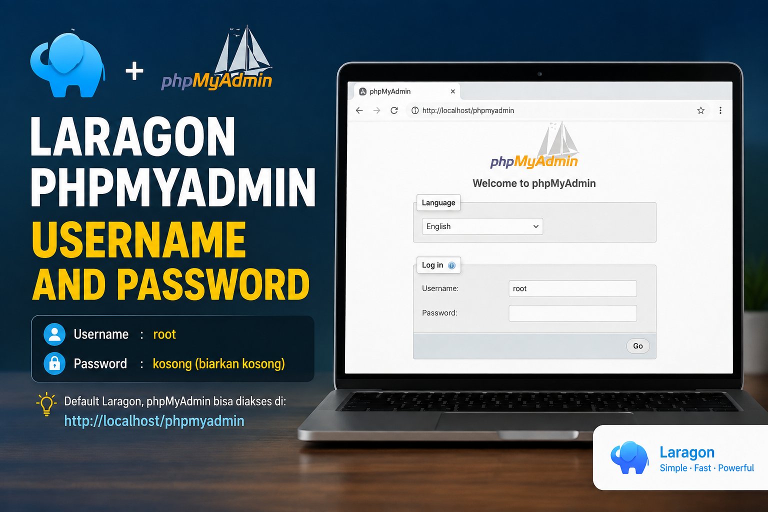 Laragon PhpMyAdmin Username