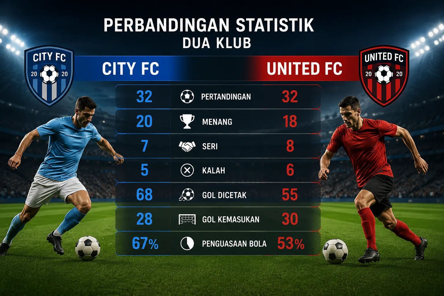 Perbandingan Statistik Dua Klub