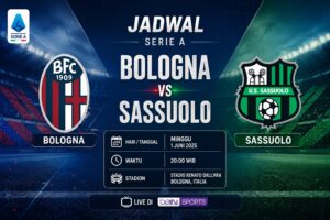 Jadwal Bologna vs Sassuolo